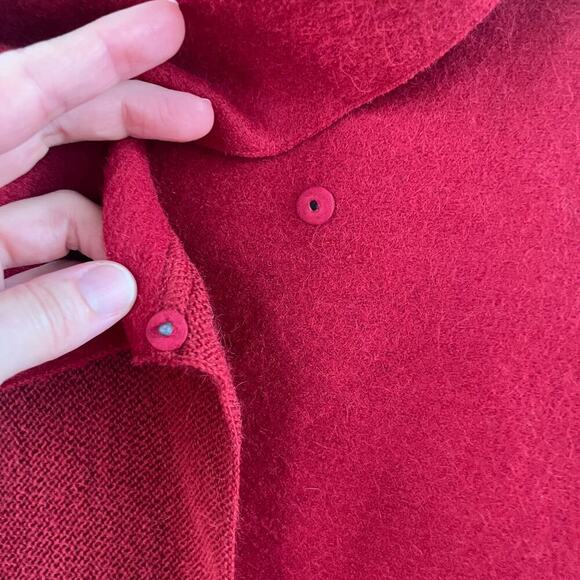 Beyond Threads Women's Red Asymmetric Alpaca Cardigan Sweater Scarlet Size 1X - Picture 7 of 10